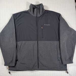 Columbia Charcoal Gray Fleece Jacket Mens Size XL